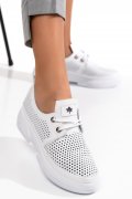 PANTOFI SPORT ALBI PIELE NATURALA 2PC027