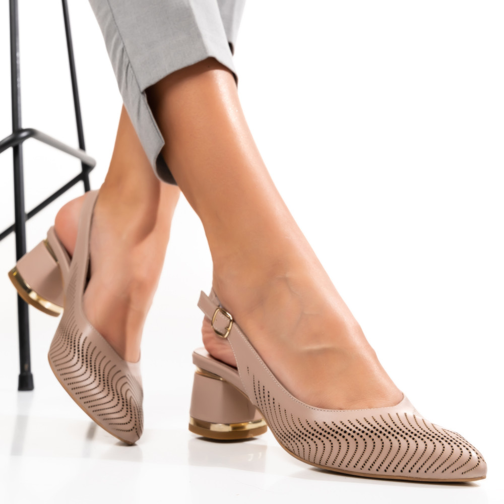 PANTOFI COFFEE PIELE NATURALA 3PC114