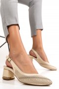 PANTOFI BEJ PIELE NATURALA 3PC114