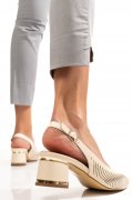 PANTOFI BEJ PIELE NATURALA 3PC114
