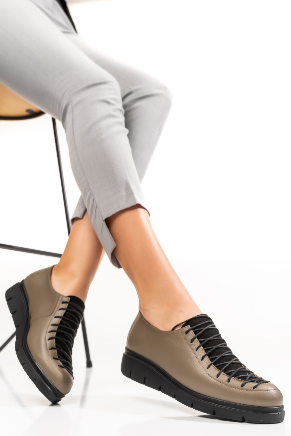 PANTOFI KHAKI PIELE NATURALA 2PC035