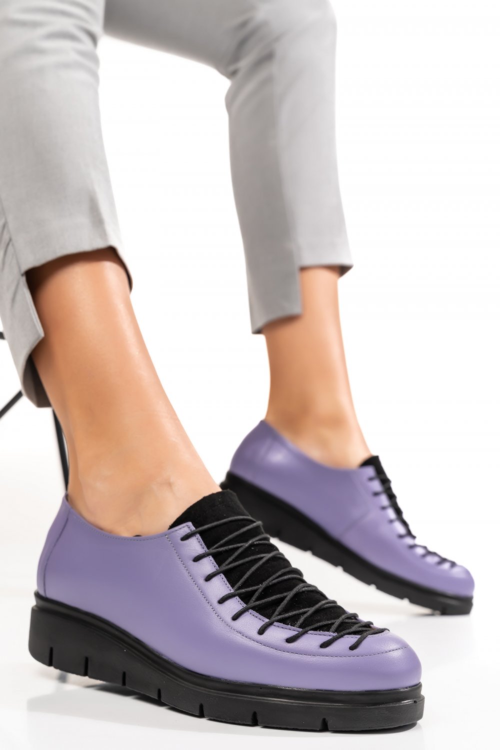 PANTOFI MOV PIELE NATURALA 2PC035