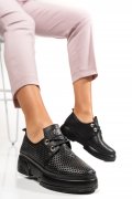 PANTOFI SPORT NEGRI PIELE NATURALA 2PC027