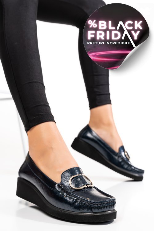 Espadrile bleumarin piele naturala lacuita 7pc45