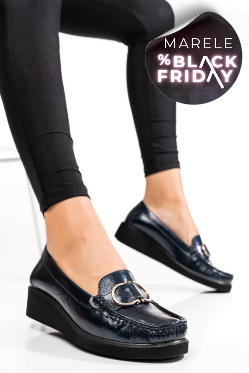 Espadrile bleumarin piele naturala lacuita 7pc45