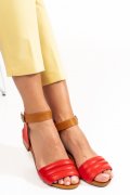 SANDALE ROSII PIELE NATURALA 4PC88