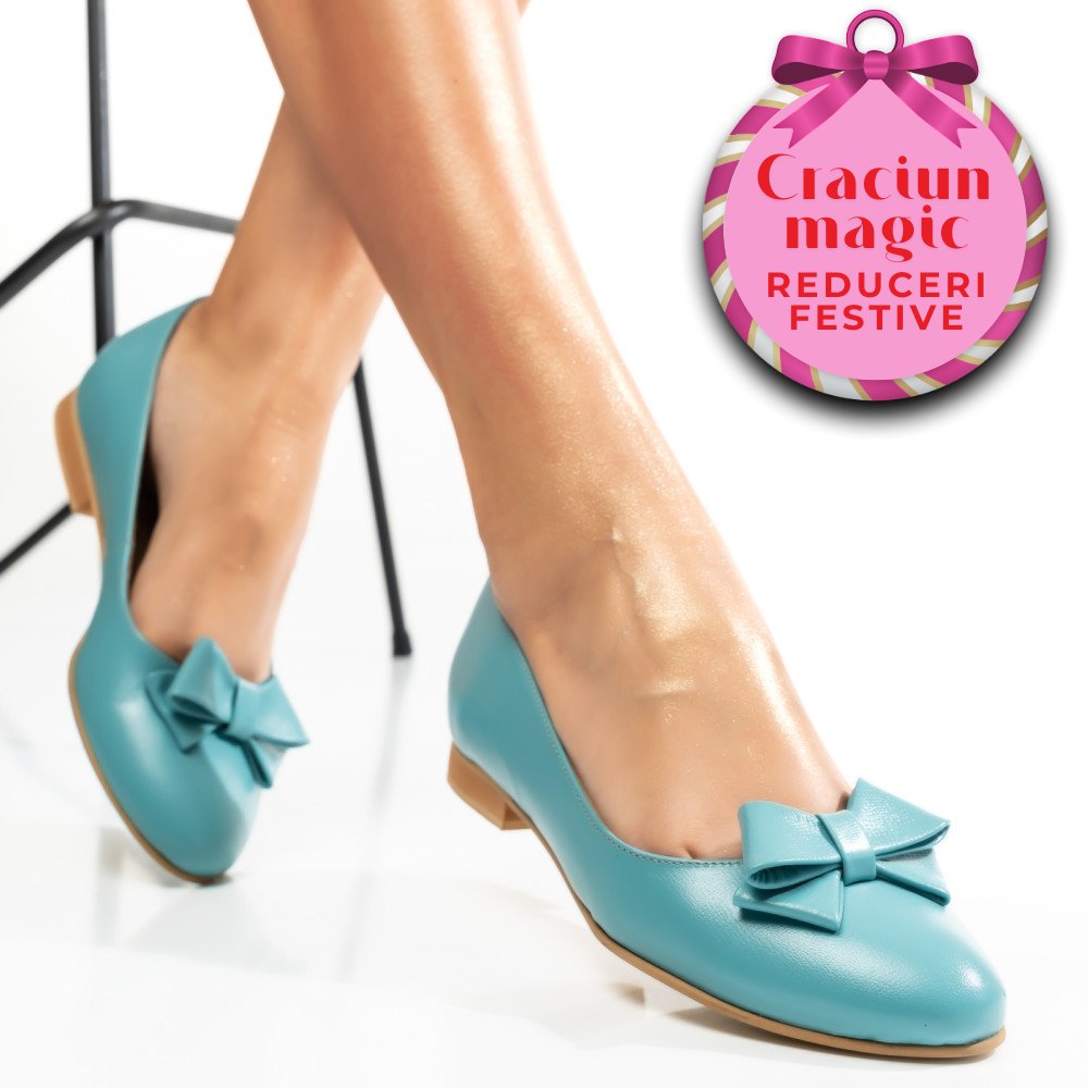 BALERINI BLEU PIELE NATURALA 4PC50