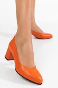 PANTOFI PORTOCALII PIELE NATURALA 1PC477