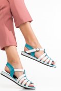 SANDALE BLUE WHITE PIELE NATURALA 6S774051
