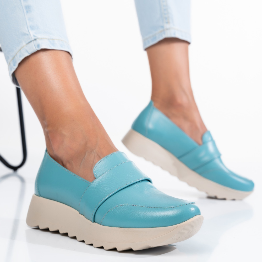 MOCASINI BLEU PIELE NATURALA 2PC022