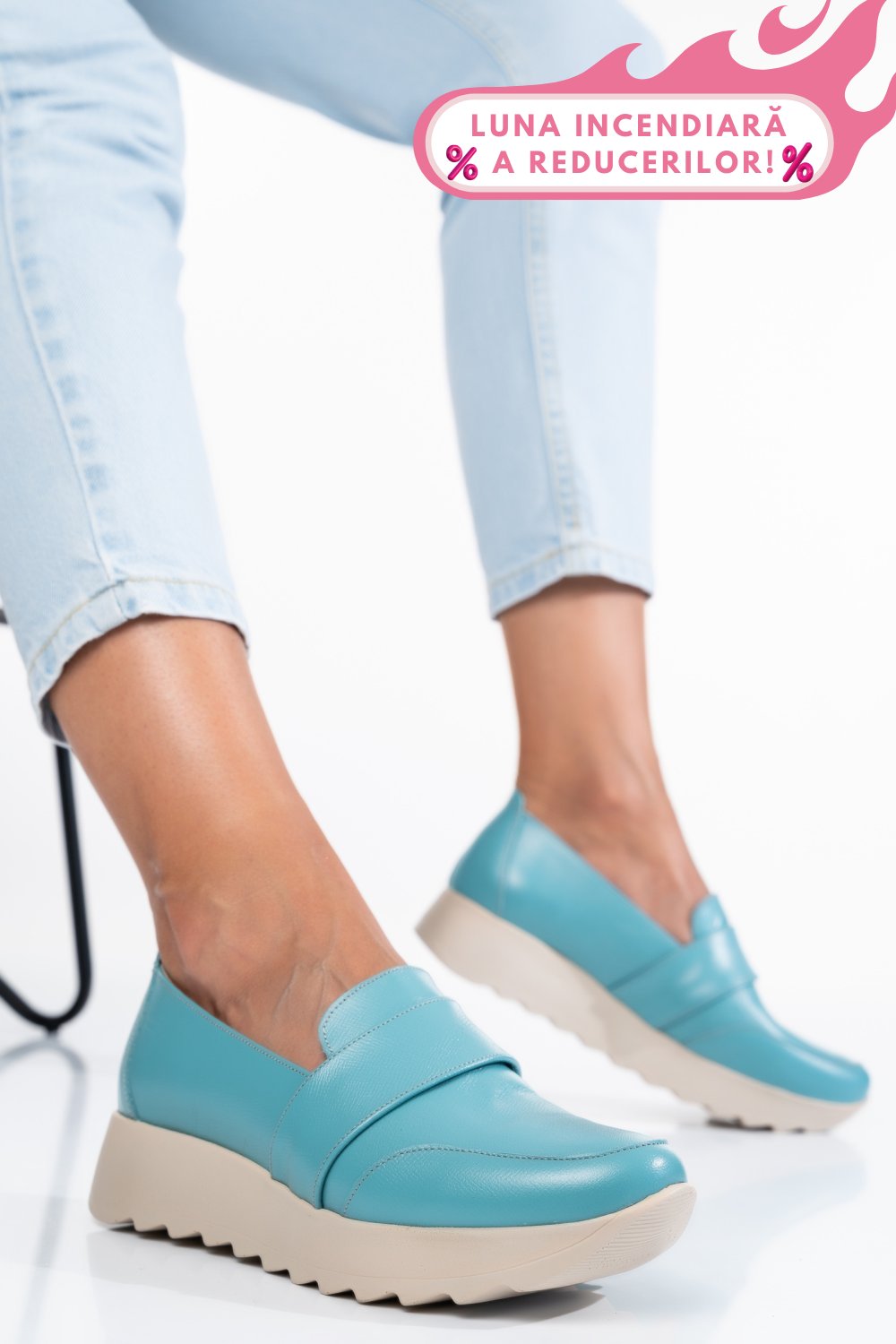 MOCASINI BLEU PIELE NATURALA 2PC022