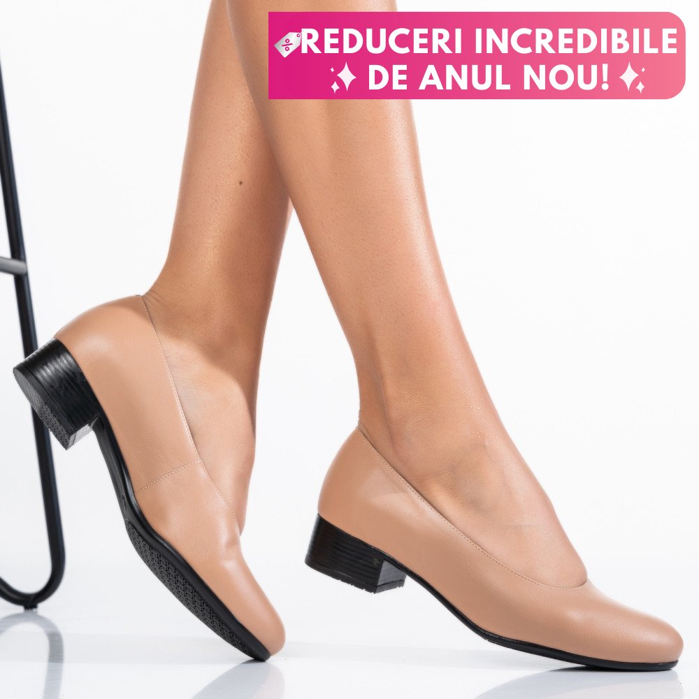 PANTOFI NUDE PIELE NATURALA 2PC040