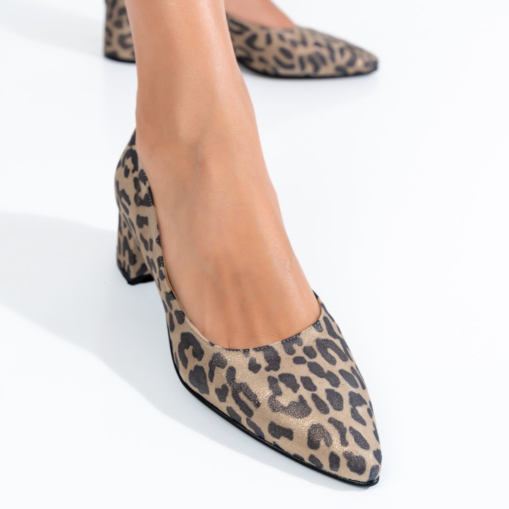 PANTOFI BEJ LEO PIELE NATURALA INTOARSA 1PC410