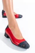 PANTOFI ROSII FLORAL PIELE NATURALA 1S77205