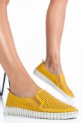 ESPADRILE GALBENE PIELE NATURALA BIANCA