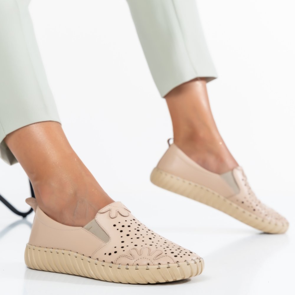 ESPADRILE BEJ PIELE NATURALA 5PC56