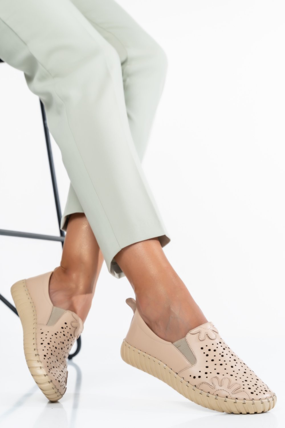 ESPADRILE BEJ PIELE NATURALA 5PC56