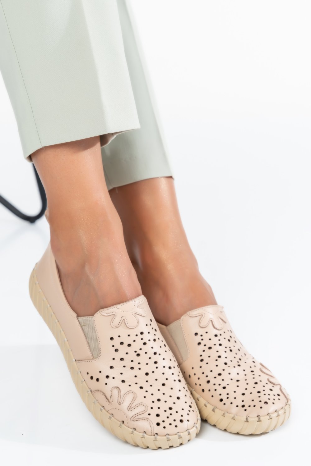 ESPADRILE BEJ PIELE NATURALA 5PC56