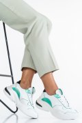 PANTOFI SPORT ALB VERDE PIELE NATURALA 2S7711611