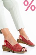 SANDALE ROSII PIELE NATURALA 1PC009
