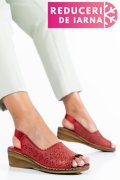 SANDALE ROSII PIELE NATURALA 1PC009
