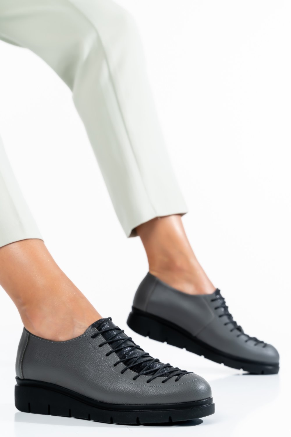 PANTOFI ALL GREY PIELE NATURALA 2PC035