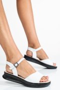 SANDALE ALBE PIELE NATURALA 6PC21