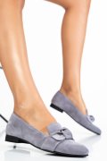 MOCASINI GRI PIELE NATURALA INTOARSA 4PC60