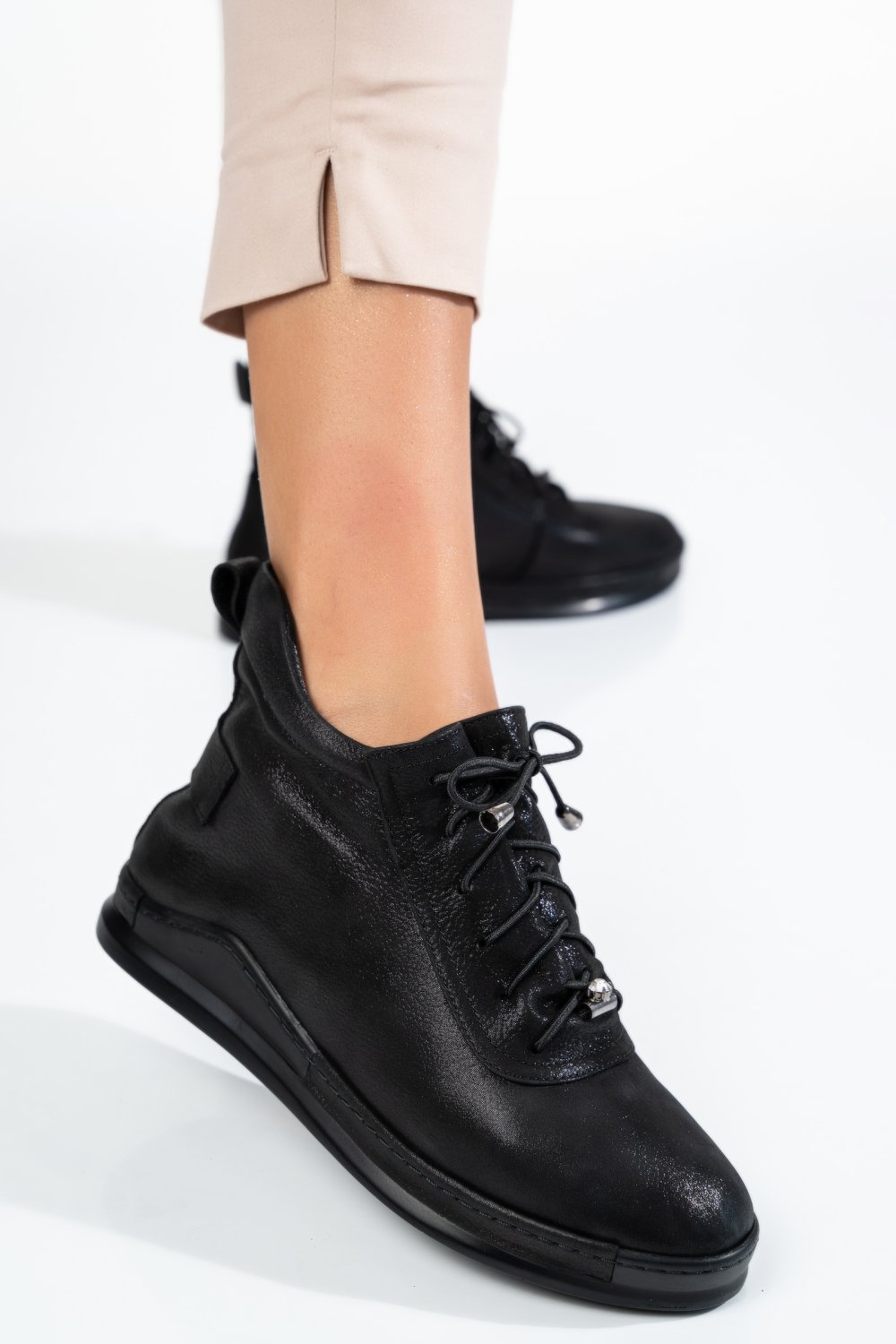 GHETE NEGRU SIDEF PIELE NATURALA 1PC019