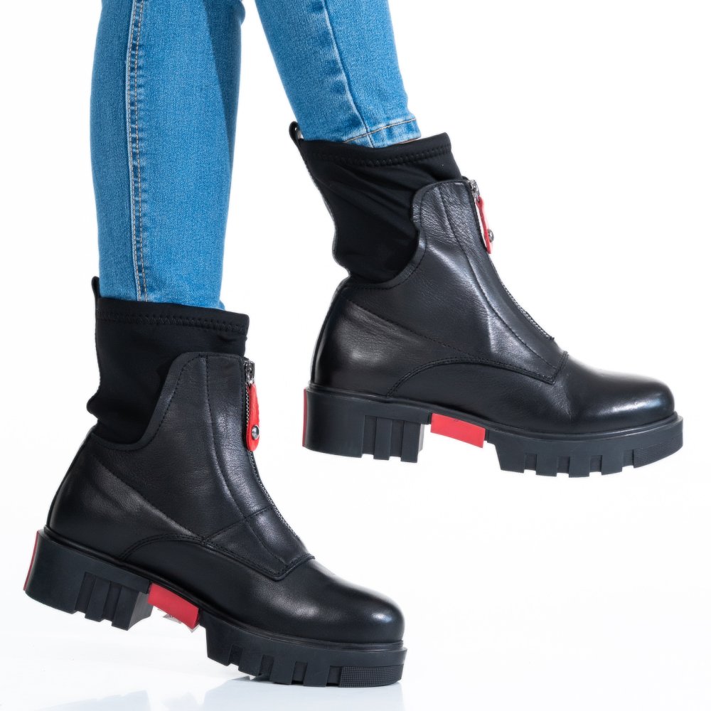 GHETE NEGRE PIELE NATURALA 9PC300