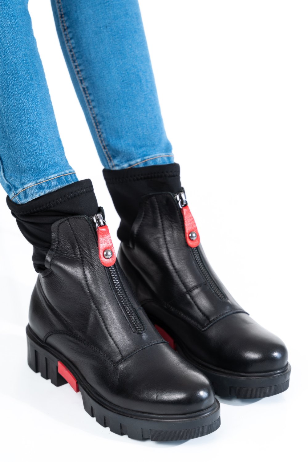 GHETE NEGRE PIELE NATURALA 9PC300