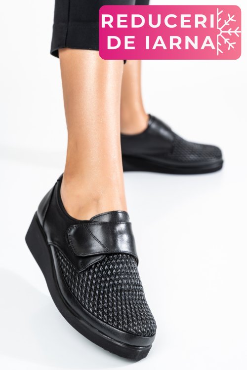 Pantofi negri piele naturala 4pc50