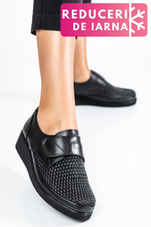 Pantofi negri piele naturala 4pc50