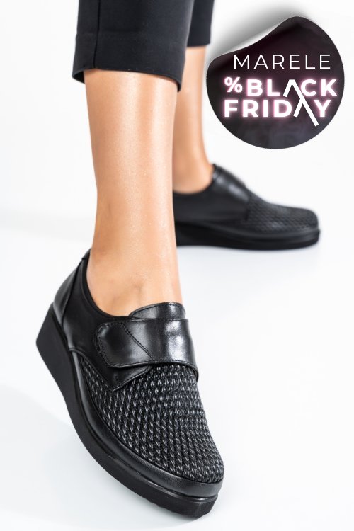 Pantofi negri piele naturala 4pc50