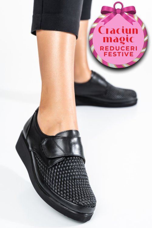 Pantofi negri piele naturala 4pc50