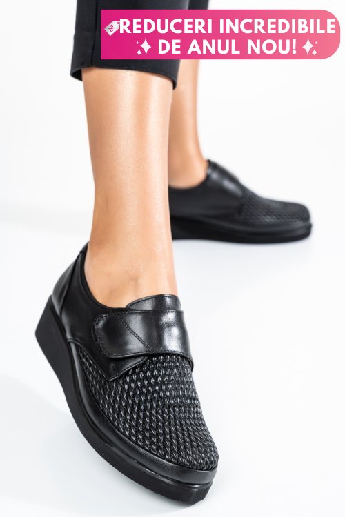 Pantofi negri piele naturala 4pc50