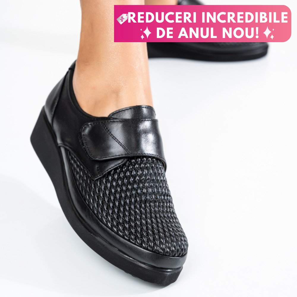 PANTOFI NEGRI PIELE NATURALA 4PC50