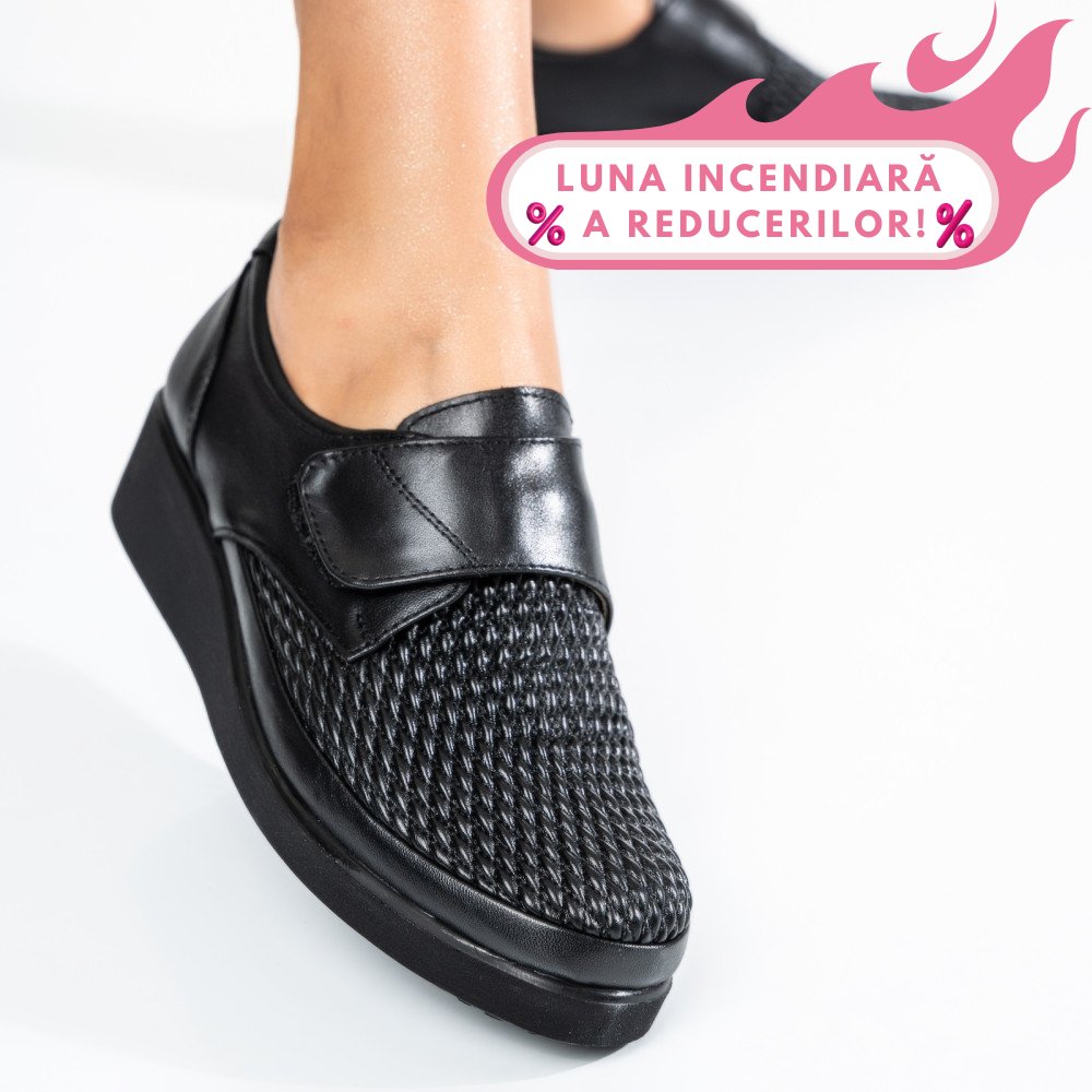 PANTOFI NEGRI PIELE NATURALA 4PC50