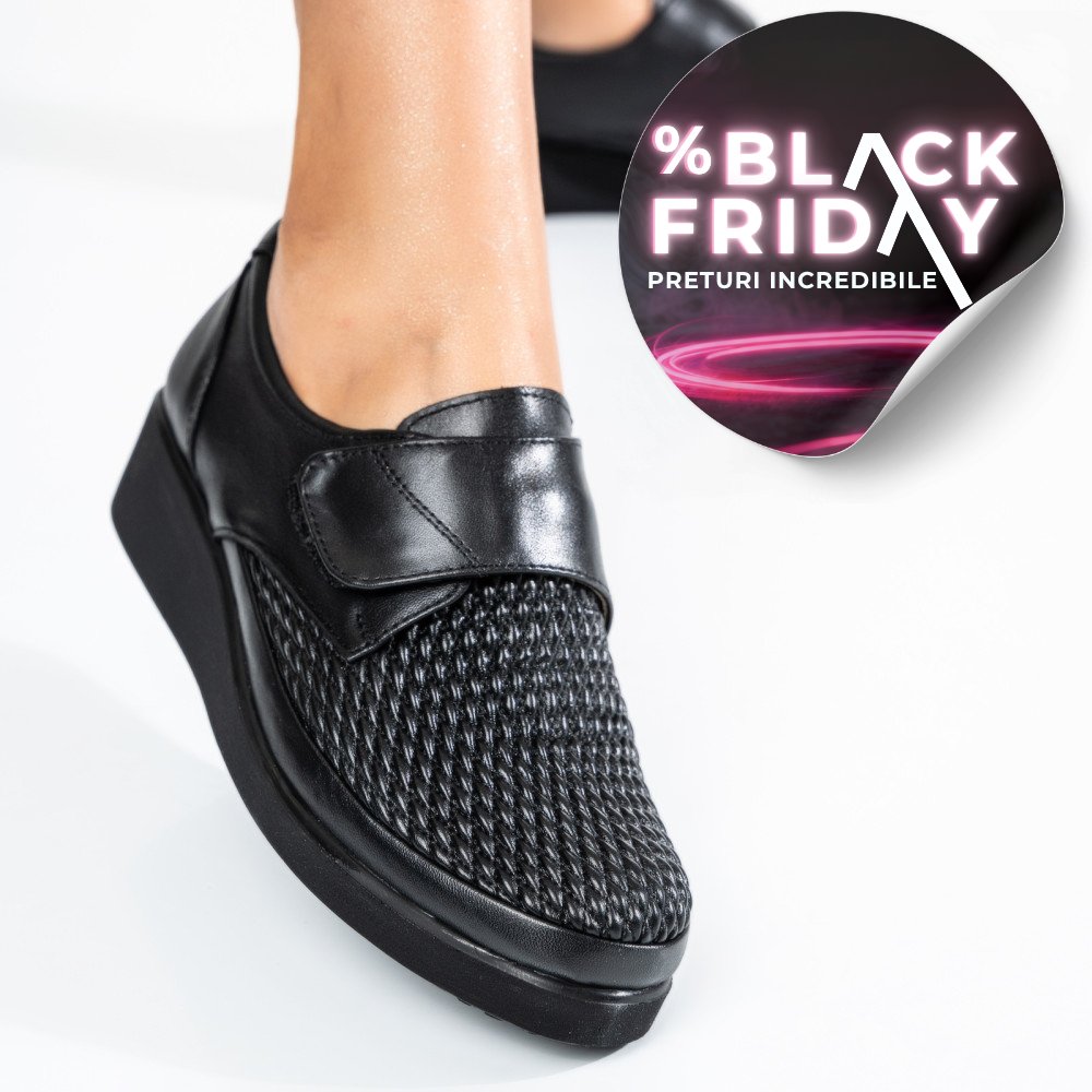 PANTOFI NEGRI PIELE NATURALA 4PC50