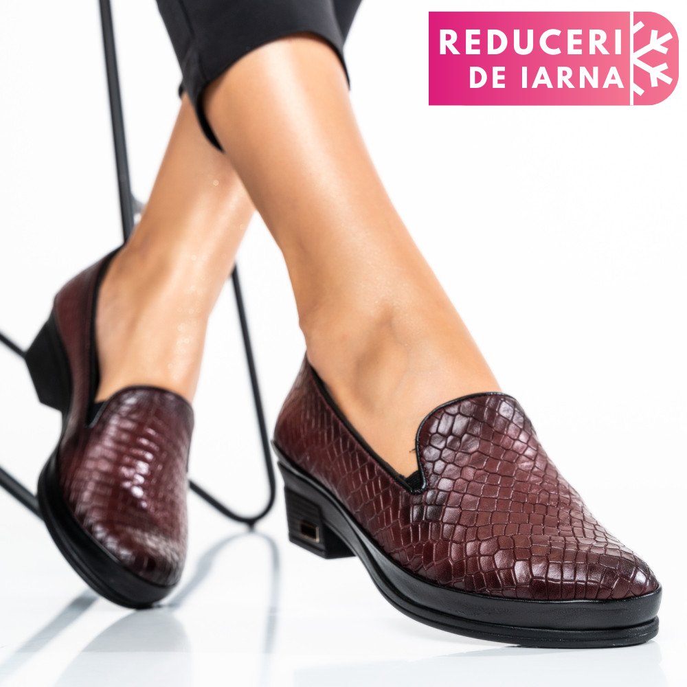 PANTOFI BORDO CRO PIELE NATURALA 0PC51