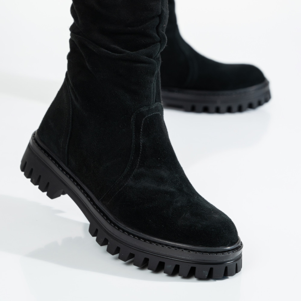 CIZME NEGRE PIELE NATURALA INTOARSA 222848SP