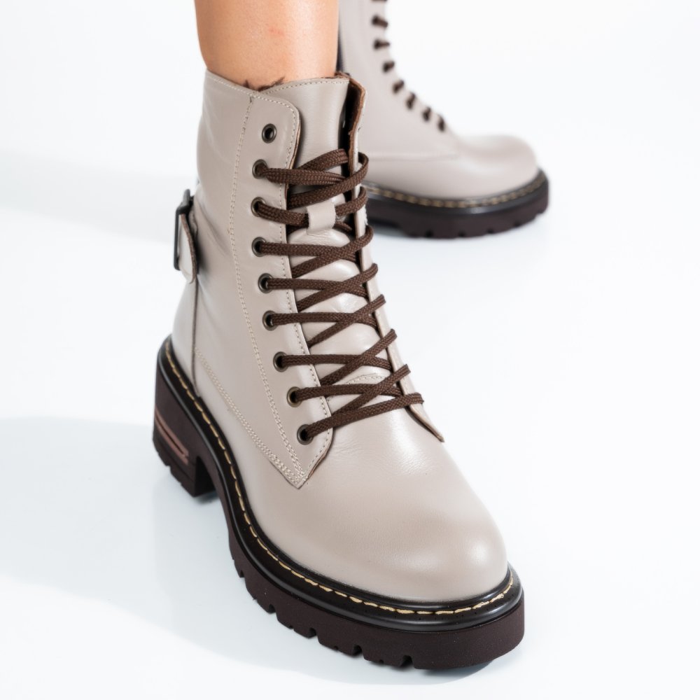 GHETE BEJ PIELE NATURALA 1PC92897NP