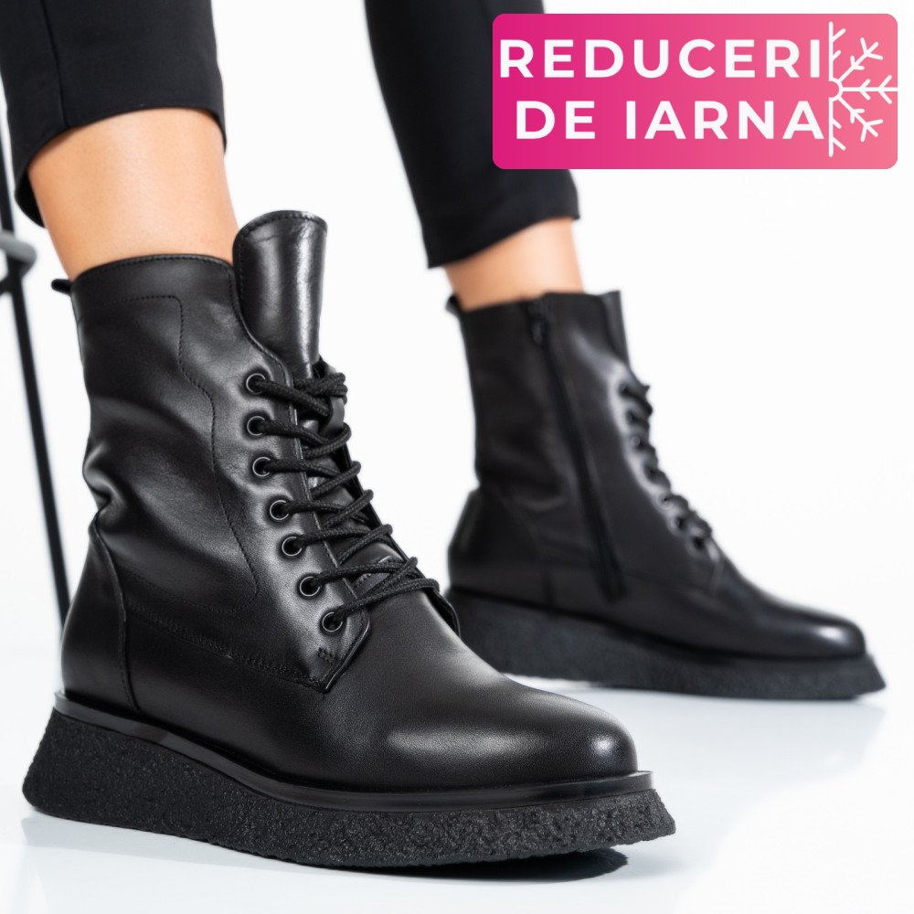 GHETE NEGRE PIELE NATURALA 2PC22833NP