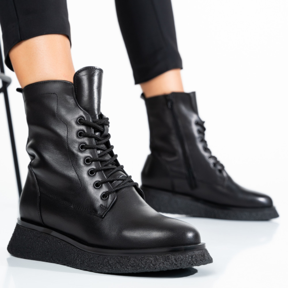 GHETE NEGRE PIELE NATURALA 2PC22833NP