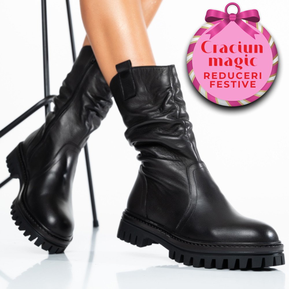 CIZME NEGRE PIELE NATURALA 222848NP