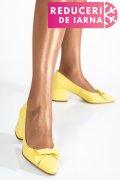 PANTOFI GALBENI PIELE NATURALA 1PC455