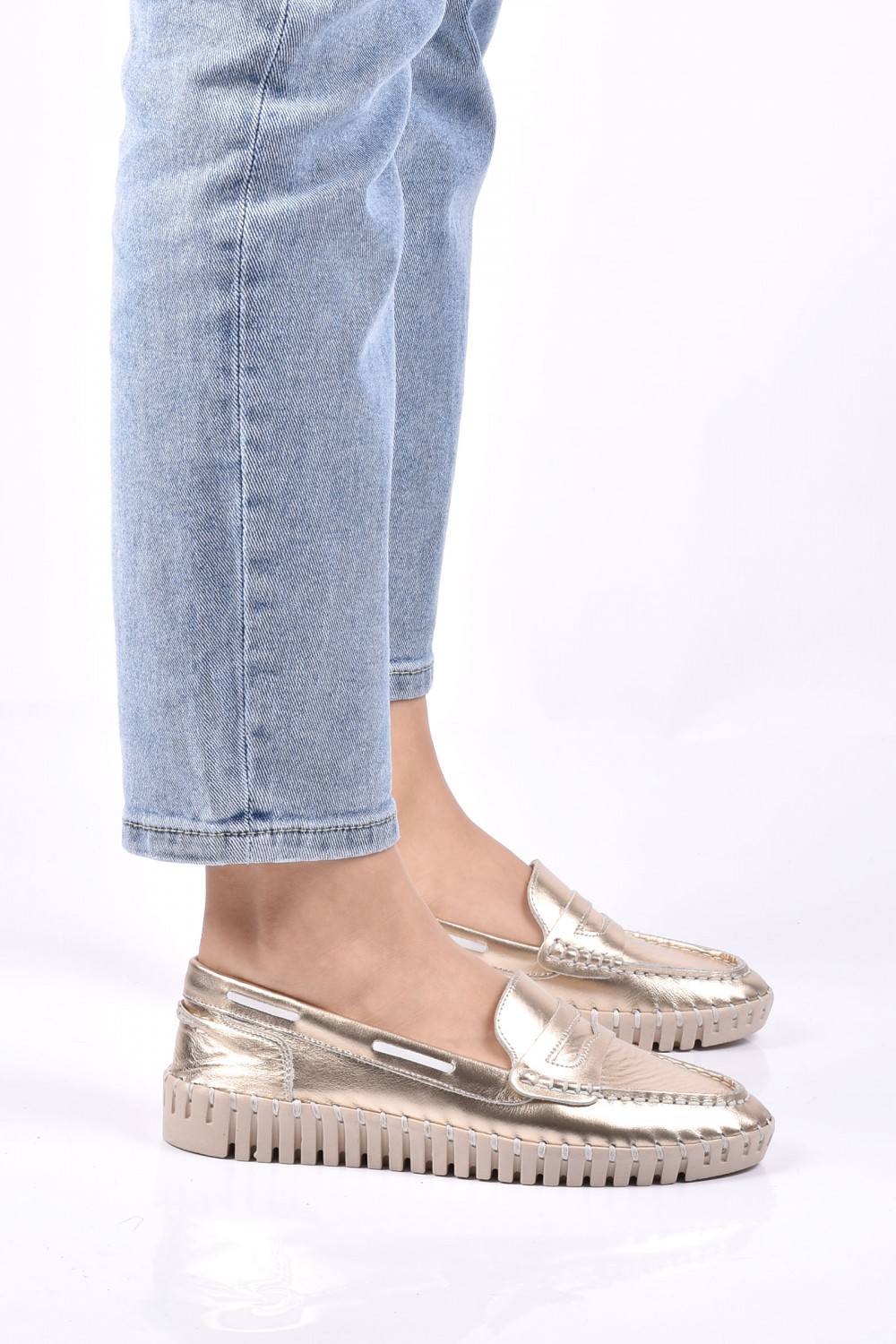 PANTOFI AURII PIELE NATURALA FELICIA