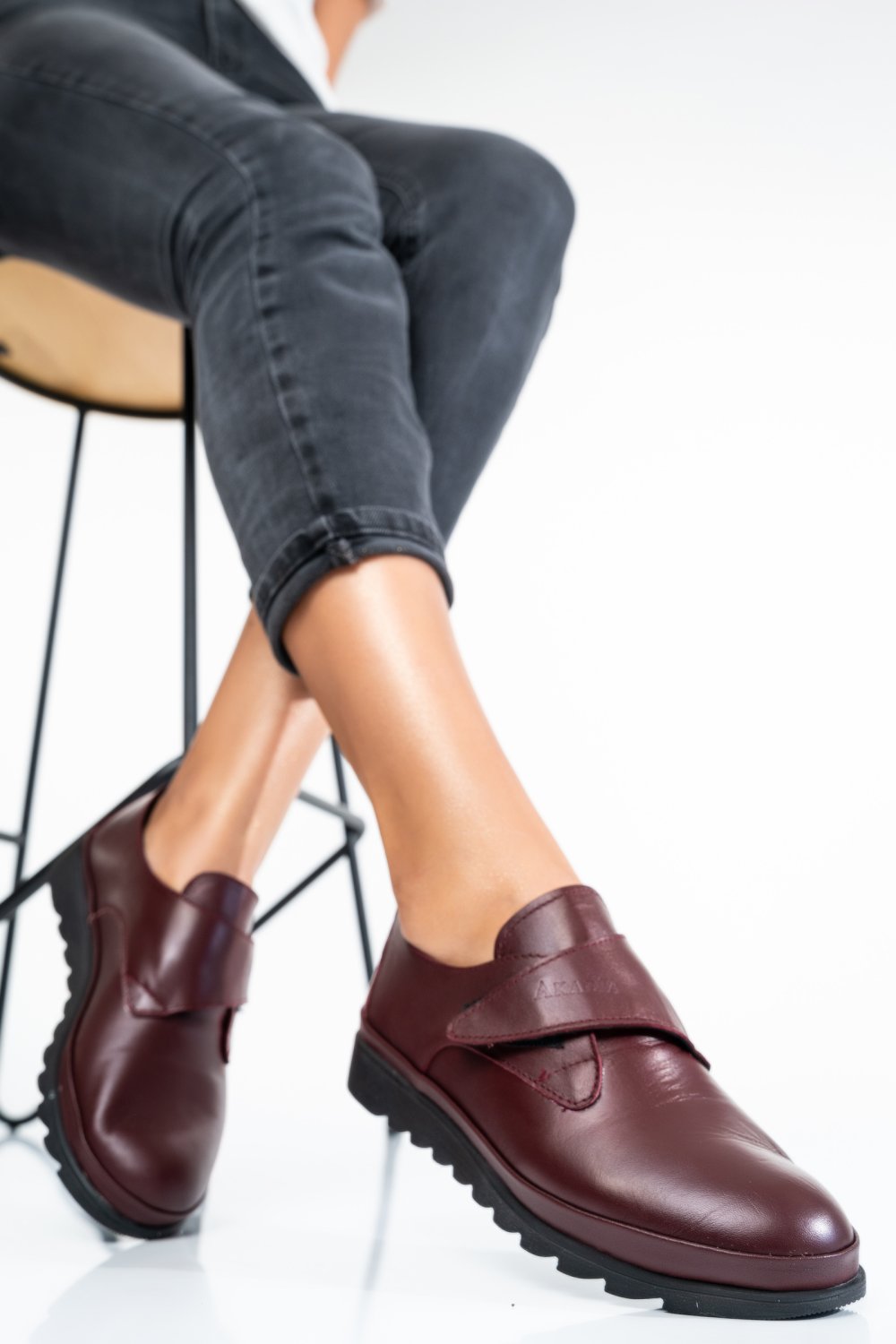 PANTOFI BORDO PIELE NATURALA APCK700