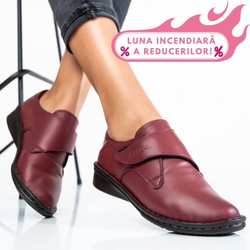 PANTOFI BORDO PIELE NATURALA 3PC462
