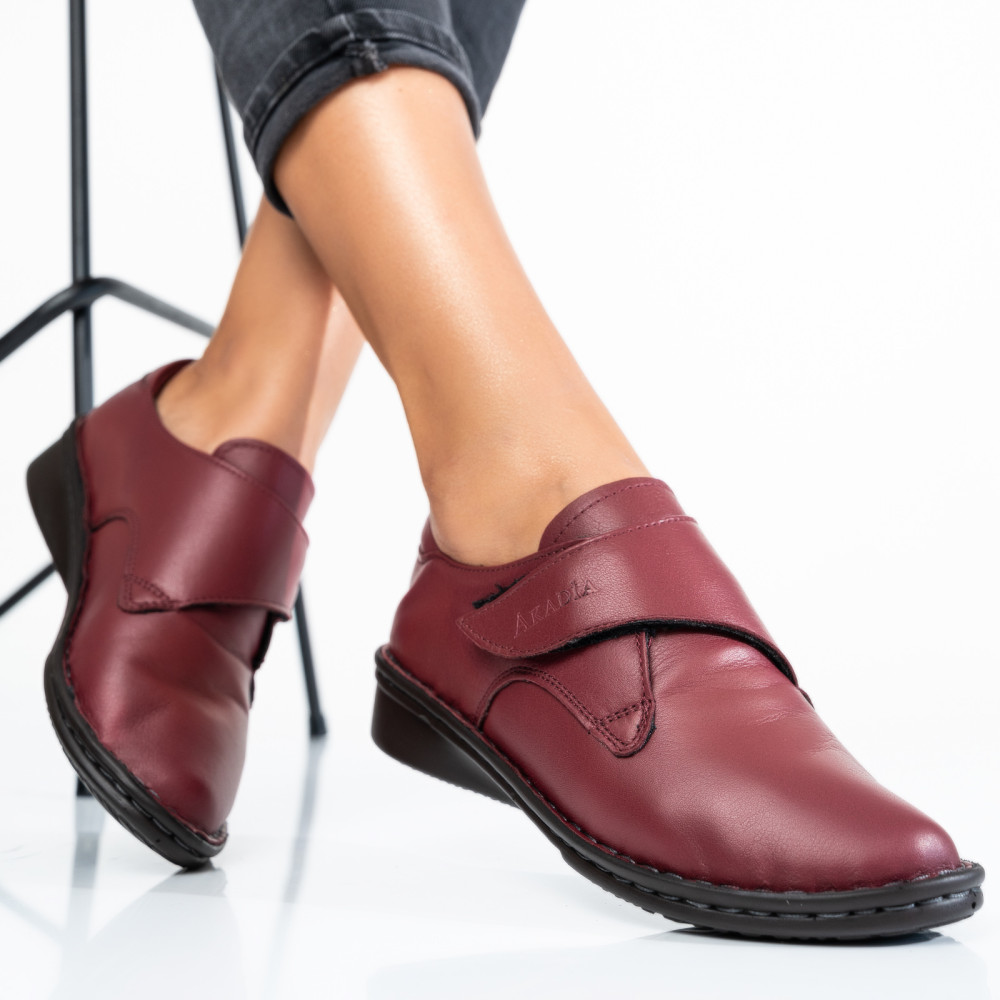 PANTOFI BORDO PIELE NATURALA 3PC462